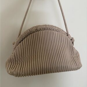 & Other Stories Pleated Cream Shoulder Bag